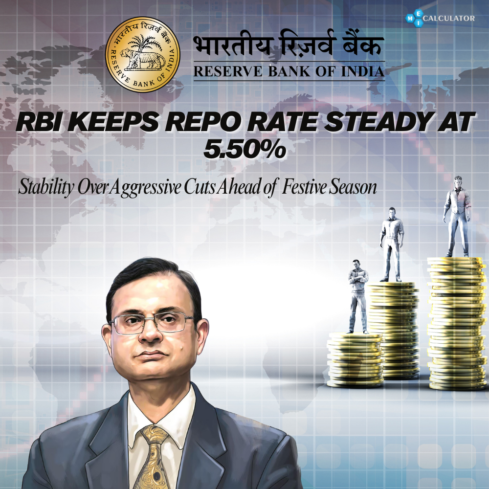 RBI Keeps Repo Rate Steady at 5.50%: Stability Over Aggressive Cuts Ahead of Festive Season